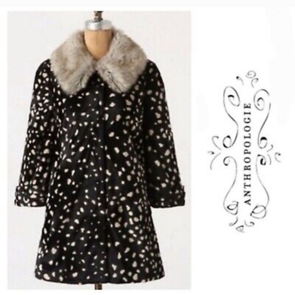 Gorgeous Faux Spotted Fur Retro Coat With Fur Collar Elevenses 4